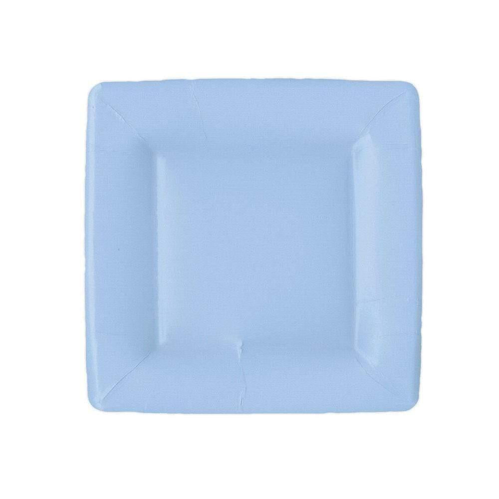 Light Blue Square Paper Salad & Dessert Plates